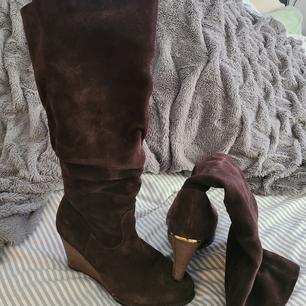 Suede Wedge Boots